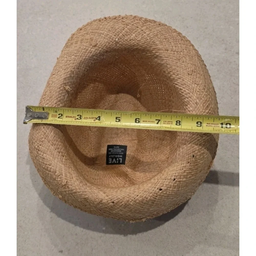 NWT Straw Fedora Sun Hat Boho Chic Cottagecore Coastal Beach Vacation Wear SZ OS